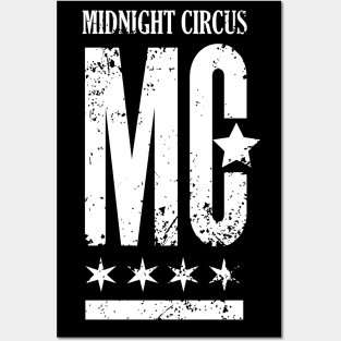 Midnight Circus Logo White Posters and Art
